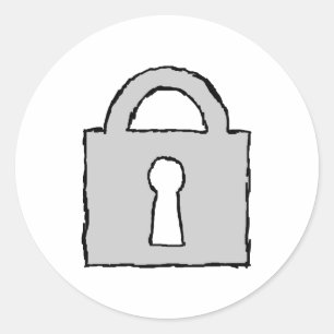 Padlock. Zeer geheim of vertrouwelijk pictogram. Ronde Sticker