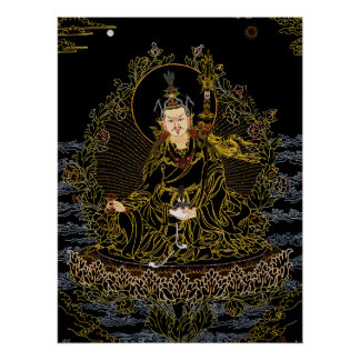 Padmasambhava Guru Rinpoche Boeddhist Thangka Perfect Poster
