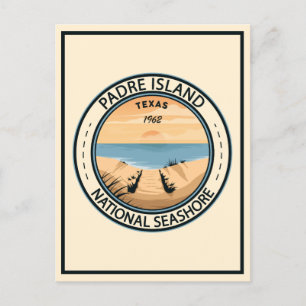 Padre Island National Seashore Texas Badge Briefkaart