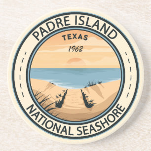 Padre Island National Seashore Texas Badge Zandsteen Onderzetter