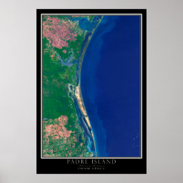 Padre Island National Seashore Texas Satellite Map Poster