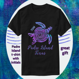 Padre Island Texas Felgekleurde Zeeschildpad T-shirt