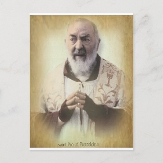 PADRE PIO ANTIEK BRIEFKAART (Voorkant)