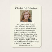 Padre Pio Katholieke Funeral Prayer Kaart (Achterkant)