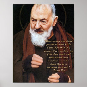 Padre Pio op de duivel. Poster