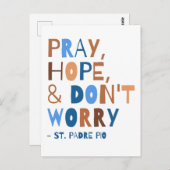 Padre Pio Pray Hope maakt zich geen zorgen over de Briefkaart (Voorkant / Achterkant)