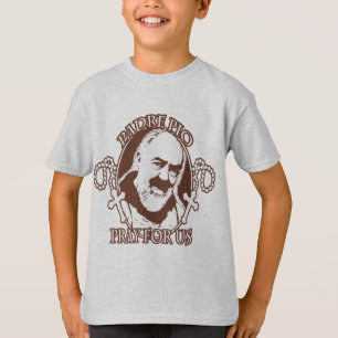 PADRE PIO PRAY VOOR ONS DOOR EKLEKTIX, T-SHIRT