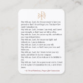 Padre Pio Prière après la carte de prière communal (Dos)