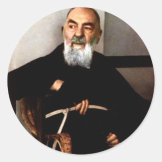 Padre Pio Ronde Sticker