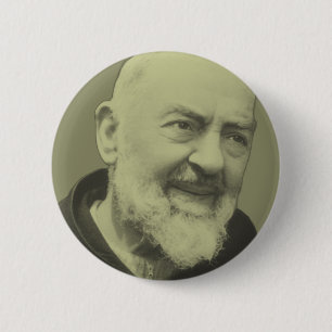 Padre Pio van Pietrelcina Ronde Button 5,7 Cm