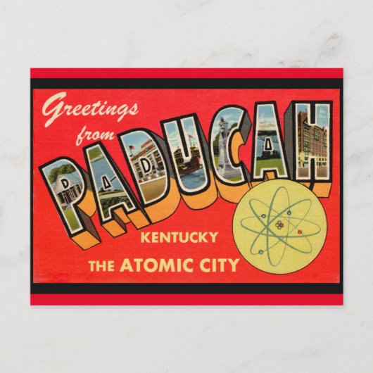 Paducah Kentucky Atomic City Carte de vœux vintag (Devant)