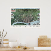Paducah, KY Panoramic Map - 1889 Poster (Keuken)
