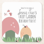 Padybugs Butterflies Vierkante Kartonnen Onderzetter (Voorkant)