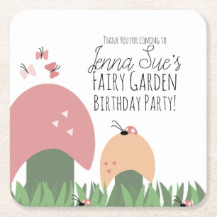 Padybugs Butterflies Vierkante Kartonnen Onderzetter