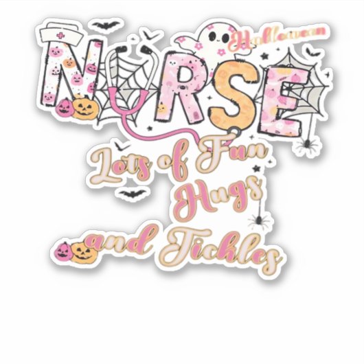 Paediactric Nurse Fun Halloween Design Essential T Sticker (Voorkant)