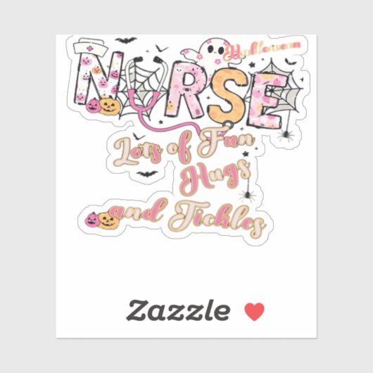 Paediactric Nurse Fun Halloween Design Essential T Sticker (Vel)