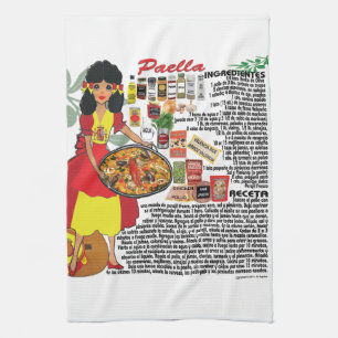 Paella espagnole de serviette de cuisine