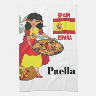 Paella espagnole de serviette de cuisine