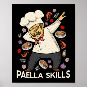 Paella Lover Mannen Spaanse chef-kok Spaans eten P Poster