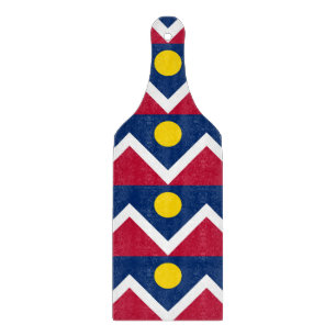 Pagaie de planche à découper en verre avec drapeau
