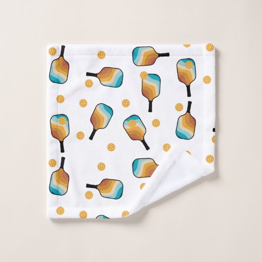 Pagaies de Pickleball Retro et Motif de Ball (Gant de toilette)
