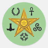 Pagan Barnstar Symbols Ronde Sticker (Voorkant)