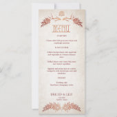 Pagan Celtic Antlers Automne Mariage Menu (Devant)