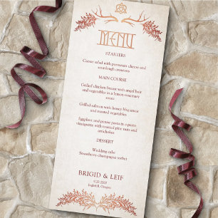 Pagan Celtic Antlers Automne Mariage Menu