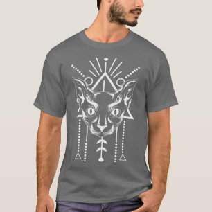 Pagan Egyptische Kat Occult Wicca Heks Sphynx Kat T-shirt