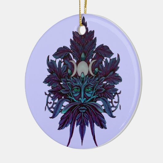 Pagan Green Man Triple Moon Wiccan God Keramisch Ornament (Links)