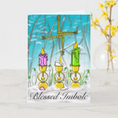 Pagan Imbolc Folded Wenskaart Kaart (Gele Bloem)
