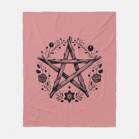 Pagan Pentacle Wicca Fleece Deken (Voorkant)