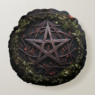 Pagan Pentagram Rond Kussen