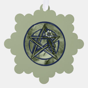 Pagan Pentakel Pentagram Groene heks Natuur Lover Ornament Kaart