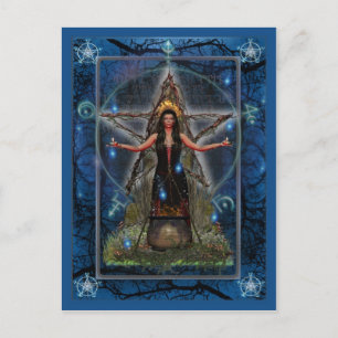 Pagan Postcard - Spellweaver Witch 'Blue ~ Water' Briefkaart