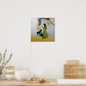 Pagan Priestess Raven Witchy AI Art Matte Value Poster (Keuken)