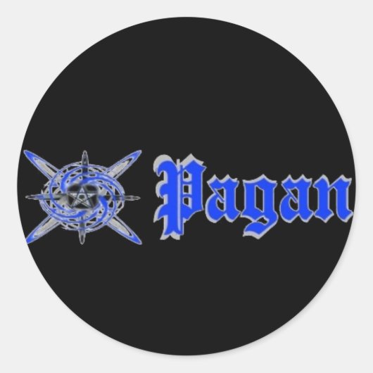 Pagan Star Blue Ronde Sticker (Voorkant)
