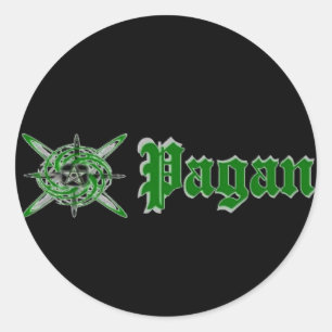 Pagan Star Green Ronde Sticker