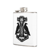 Pagan Thor Hammer met Ravens Flask Heupfles (Links)