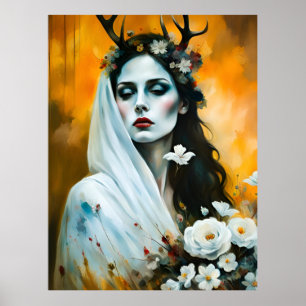 Pagan Vrouw Elen van de Wegen Als Bruid Poster