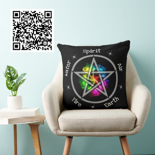 Pagan Wiccan Elemental Pentagram Kussen