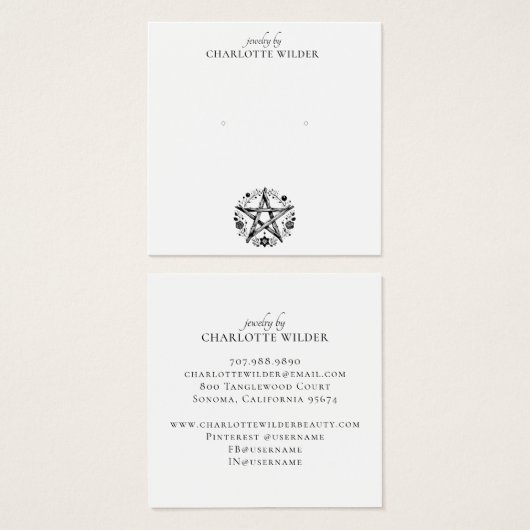 Pagan Wiccan Pentacle Bijoux oreille (Devant & derrière)