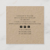 Pagan Wiccan Rustic Kraft Sieraden Ontwerper Vierkante Visitekaartje (Achterkant)