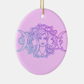 Pagan Wiccan Triple Moon Goddess Keramisch Ornament (Rechts)