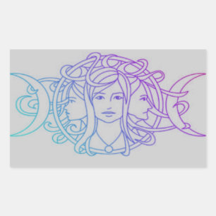 Pagan Wiccan Triple Moon Goddess Rechthoekige Sticker