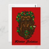 Pagan Yule Greenman Briefkaart (Voorkant / Achterkant)