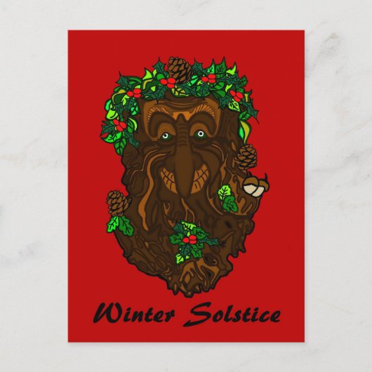 Pagan Yule Greenman Briefkaart (Voorkant)
