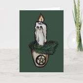 Pagan Yule Kaars wicca w Kaart (Voorkant)