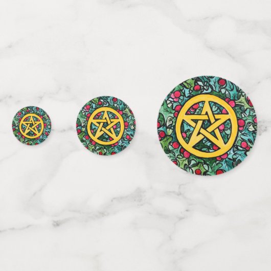 Pagan Yule Pentagram Confetti (Voorkanten)