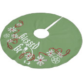 Pagan Yule Tree Skirt, Pentacle Tree Skirt, heks Kerstboom Rok (Gekanteld)